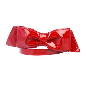 Kate Spade Red Patent Leather Bow Belt